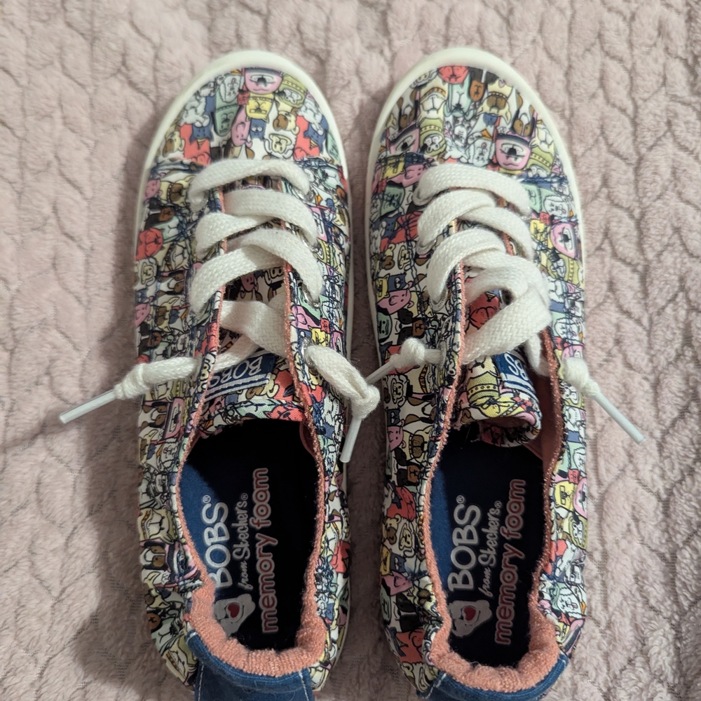 Never Worn Skechers Kids' Colorful Dog Cartoon Sneakers
